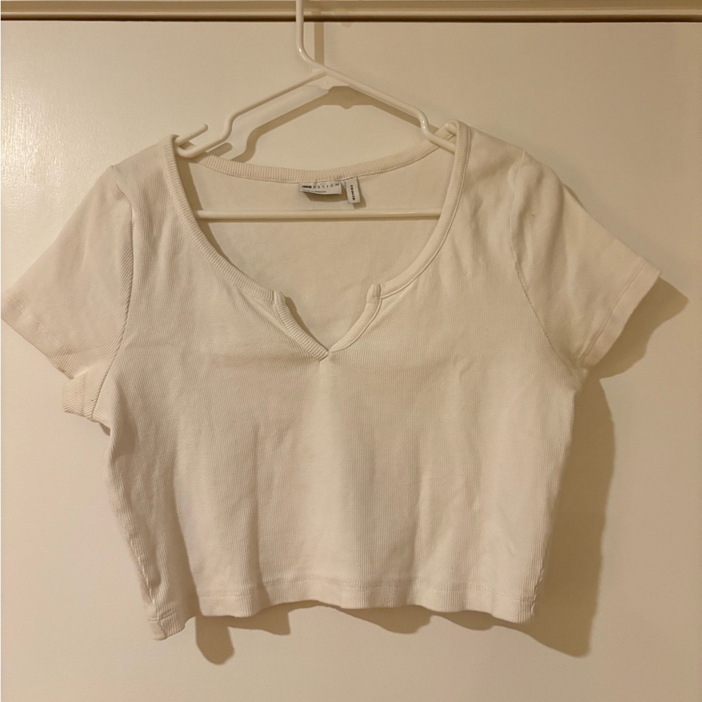 Women's White Short Sleeve Top